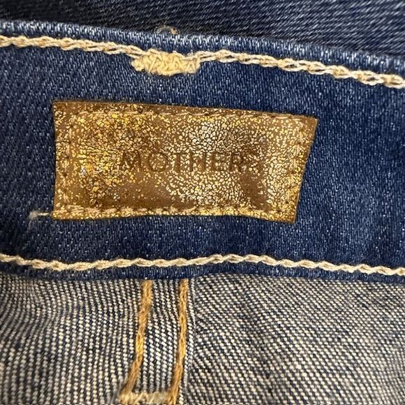 MOTHER The Slit Rascal jeans Wicked Games wash Straight Leg Ankle Slits Size 27 - Picture 6 of 16